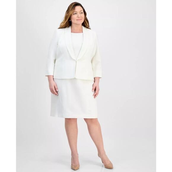 Le Suit Women Vanilla Ice Shawl-Collar Jacket & Dress Suit Set Plus Size 16